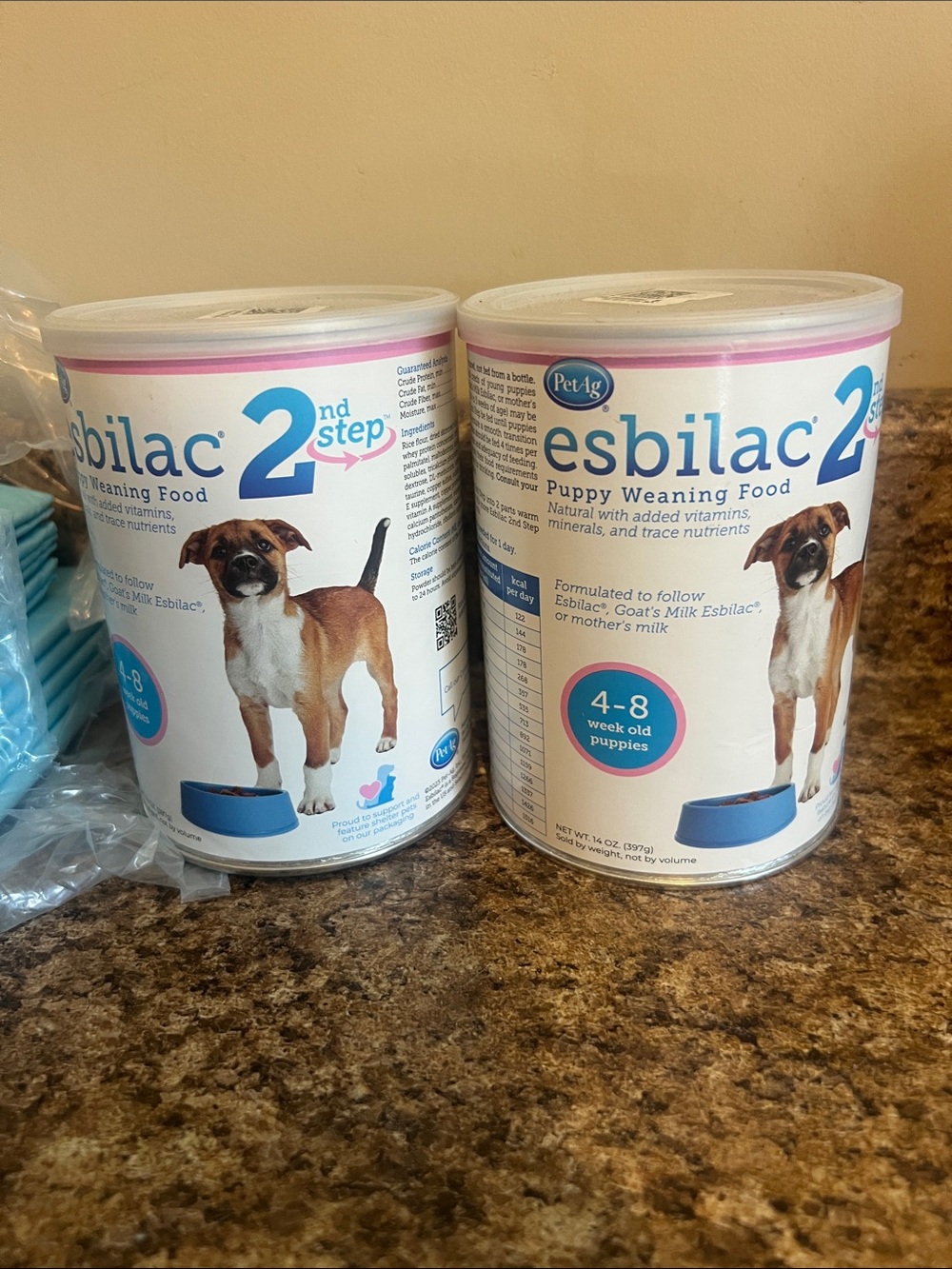 Esbilac 2nd Step Puppy Weaning Food - formula & puppy pads